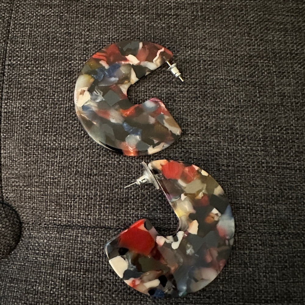 Multicolor Acrylic Hoop Earrings
